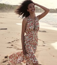 Doen Dress Mazarin 100% Silk Dress Size M New