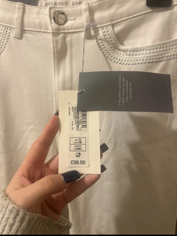 Per Una Women's Roma Fit Straight Leg White Jeans Size 10R - Image 3 of 4