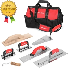 8 Pieces Masonry Hand Tool Set Includes Finishing Trowel  Gauging