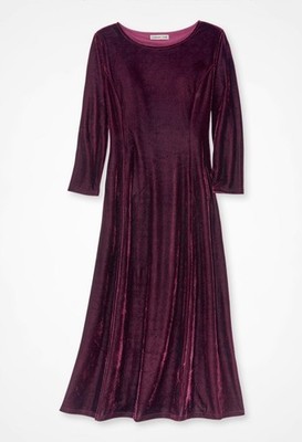 Coldwater Creek Stretch Velvet Dress Color ( Sequoia or Wine )
