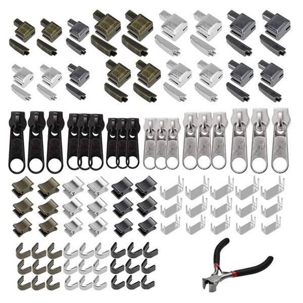 142-Teiliges ReißVerschluss Reparatur Set Mit ReißVerschluss Schiebern, Bodensei-image