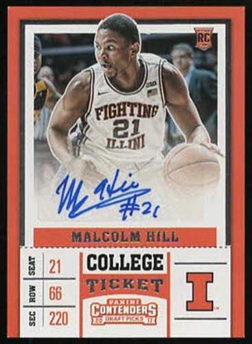 New Listing2017 Contenders Draft MALCOLM HILL "COLLEGE TICKET" Autograph Rookie Auto RC#122