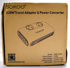 SOKOO 230 Watt Travel Adapter Power Converter Model SGR-HS260 NEW/Damaged Box