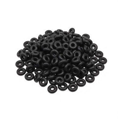 300 PCS Silicone Rubber Stop Beads Inserts, Black Donut Spacers 6 mm,