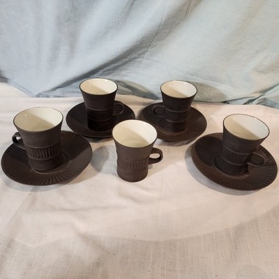Dansk Flamestone 5 Coffee Cups/4 Saucers, Quistgaard, Made in Demark Nice!