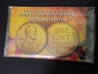1943 Genuine Steel Wartime Wheat Penny 24k Gold Plated