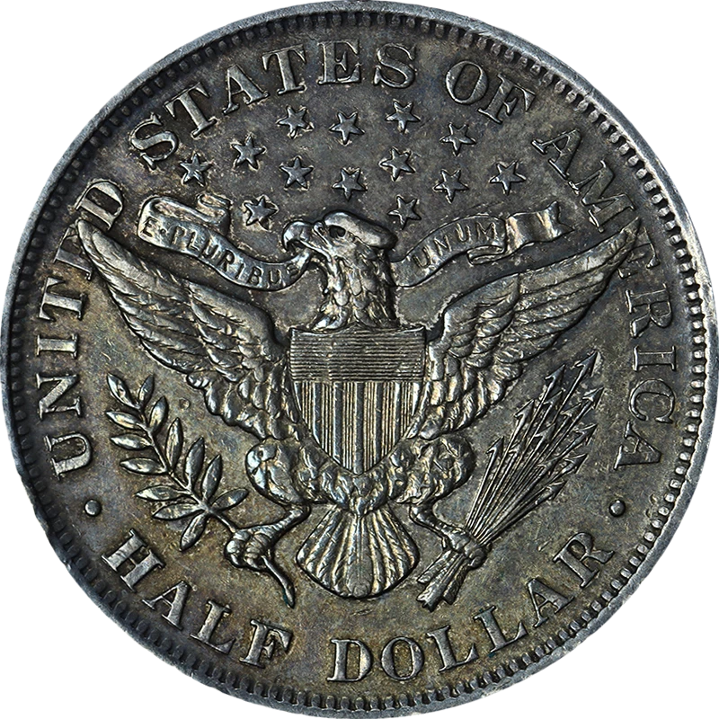 Medio dólar de peluquero 1893-P bonito XF/AU atractivo visual decente bonito golpe Foto 2 de 2
