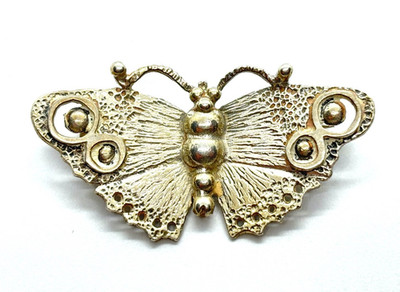 Rare Vintage Finland Kultaseppa Salovaara Sterling Silver Butterfly Brooch
