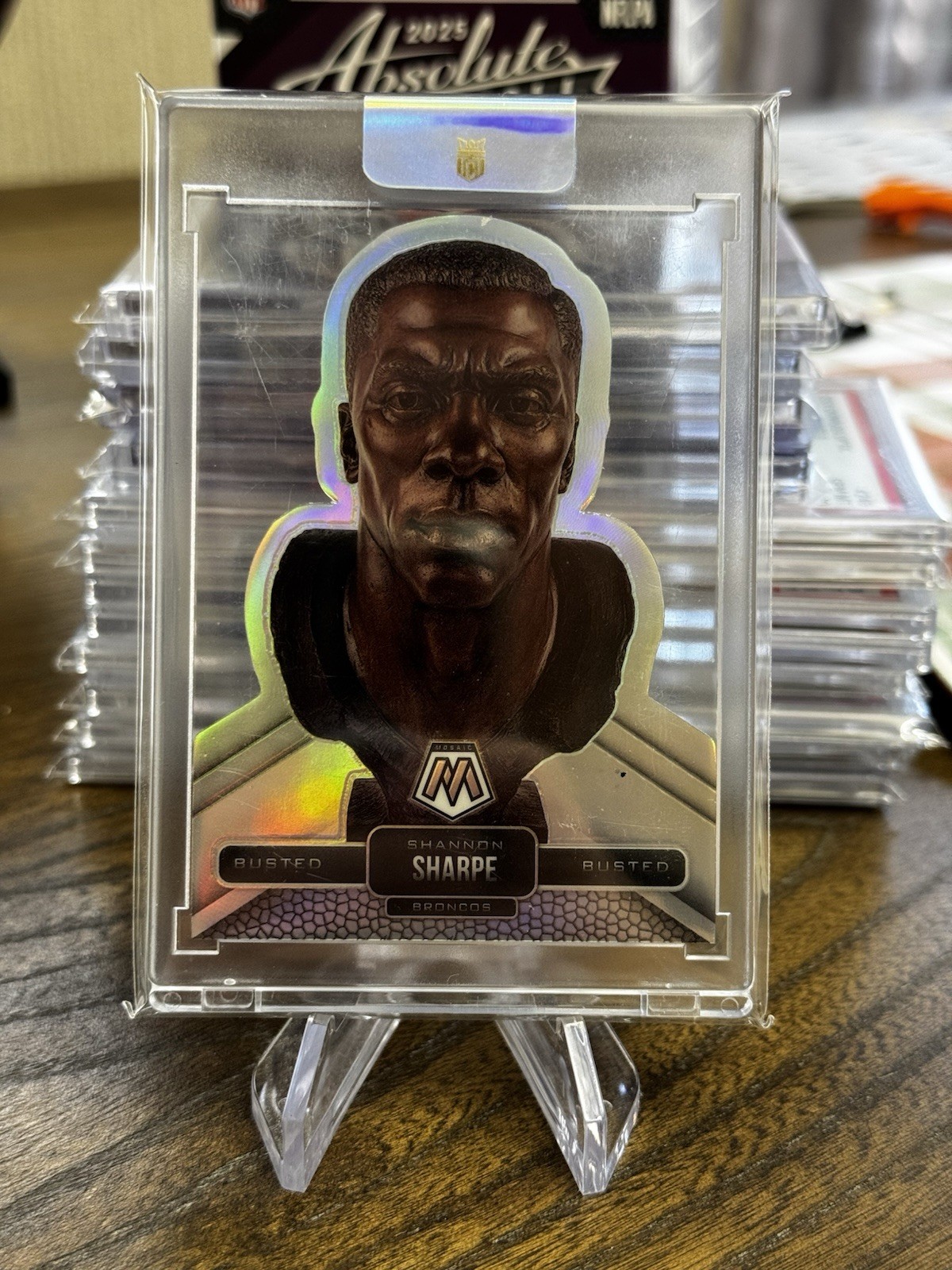 2022 PANINI MOSAIC NFL SHANNON SHARPE BUSTED DIE-CUT SSP CASE HIT #BU-15🔥🔥🔥