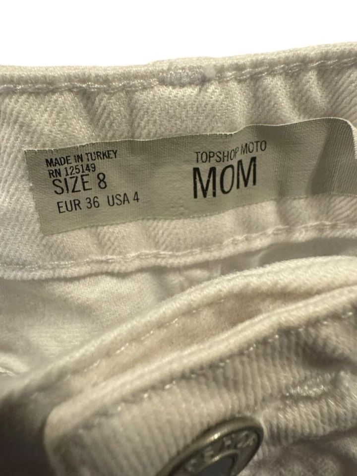 Pantalones cortos de mezclilla para mamá Topshop blancos talla 8 Foto 3 de 4