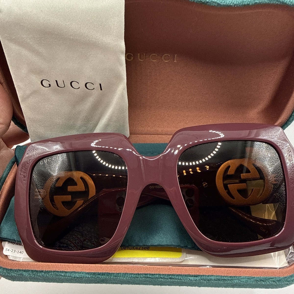 New With Case GUCCI GG1022S 007 Brown/Brown 54-23-140 