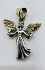 Lovely Vintage Sterling Silver Two Toned 3D Angel Pendant — photo 1