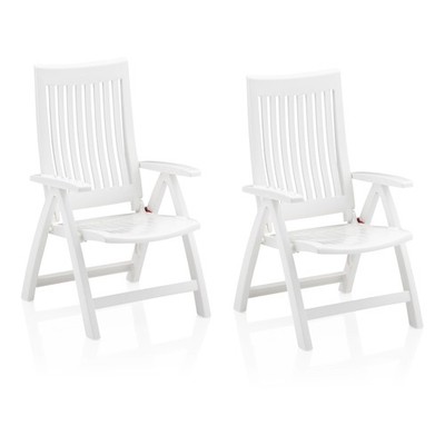 Kettler Gartensessel ROMA 2St. Multipositionssessel Gartenmöbel Kunststoff weiss