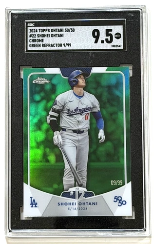 2024 TOPPS CHROME 50/50 SHOHEI OHTANI GREEN REFRACTOR SGC 9.5