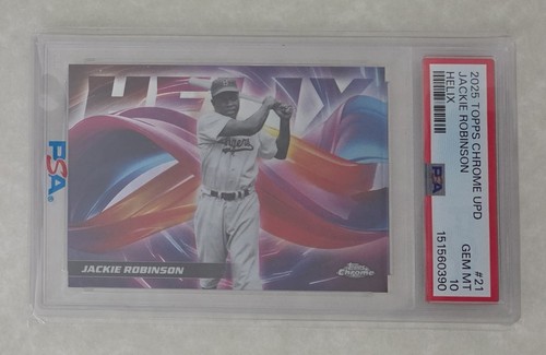 2025 Topps Chrome Update Jackie Robinson Helix PSA 10! Case Hit, SP, Pop of 5