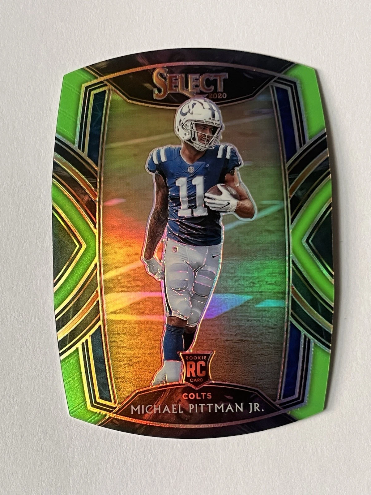 Michael Pittman Jr. 2020 Select Club Die-Cut Neon Green Prizm RC Rookie #262