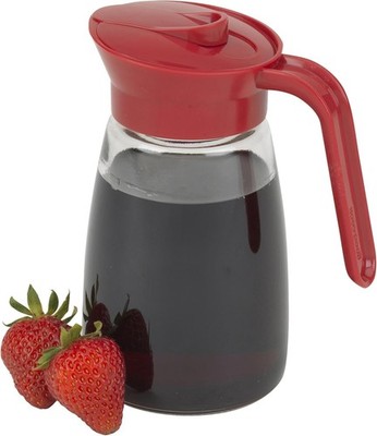 Syrup Dispenser Glass 12 oz Easy Pour Spout Maple Honey Barbecue Condition