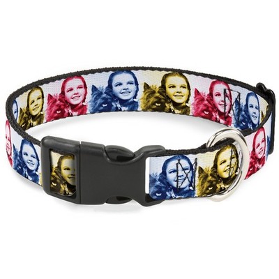 Plastic Clip Collar The Wizard of Oz Dorothy and Toto Pose Blocks Blues/Yellows/