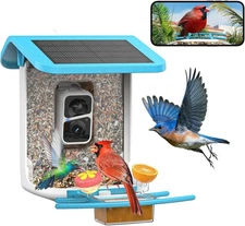SMONET Bird Feeder with Camera B300: Smart Birdhouse AI Blue 