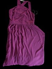 Lulus Purple Polyester Chiffon Halter Maxi Dress Sleeveless Strappy Size L