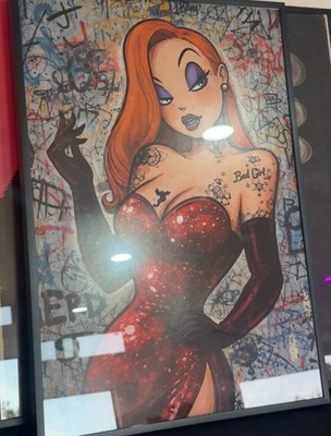 Jessica Rabbit Inspired Graffiti Wall Art - 14x20 Original Art By ME3G