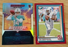 2025 Rookies & Stars Airborne Silver Quinn Ewers + Donruss Tua Tagovailoa Red SP