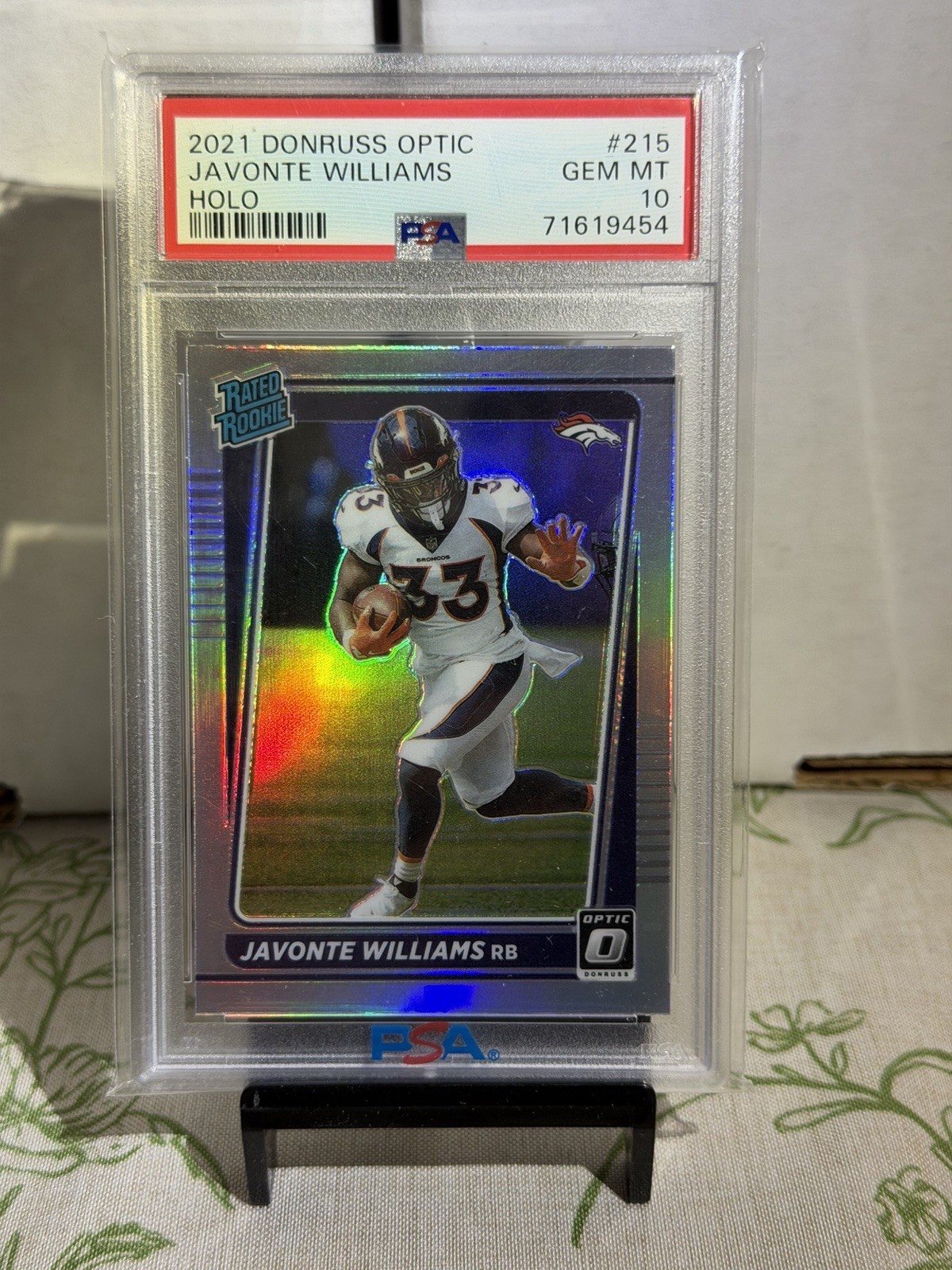 Javonte Williams Panini Donruss Optic #215 Holo