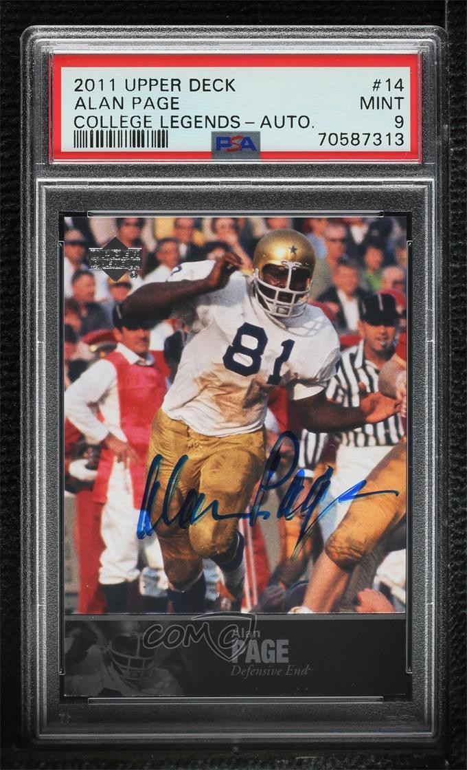 2011 Upper Deck College Football Legends Auto Alan Page #14 Auto HOF 0b3o
