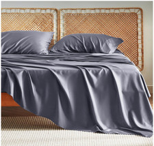 Bedsure California King Sheet Set, Cooling Sheets,Rayon Derived From Bamboo,Grey