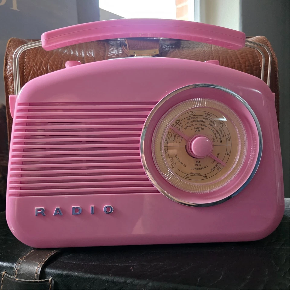 KÖNIG HAV-TR710PI rosa AM/FM-Radio im Retro-Design mit großer Wählscheibe - Bild 2 von 4