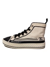 Chanel High Cut Sneakers 35 Wht Canvas G34222 JJg28