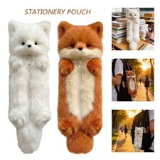 Fox Shape Pen Bag Plush Stationery Storage Bag Cute Pencil Case  Students