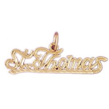 Saint Thomas Hawaii Charm Pendant 14k Gold