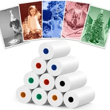 10 Rolls MIARALA 5 Vibrant Single-Color Kids Camera Paper 10 Rolls-5Color 