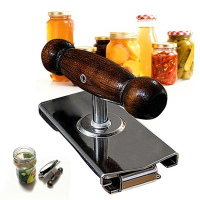 Aesthetic Adjustable Jar Opener Solid Oak Wood Handle - Cap Crack Kitchen Aid...