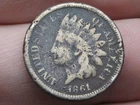 1861 Copper Nickel Indian Head Cent Penny- Good/VG Details