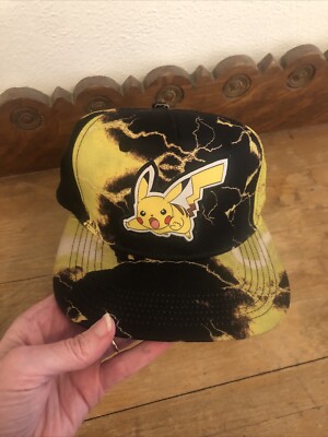 Pokemon Hat Cap Snap Back Yellow Pikachu Tie Dye Cartoon Game Casual  2023