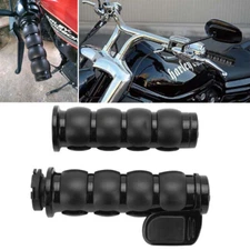 Motorcycle 1'' Handle Bar Hand Grip Black For Harley Davidson Sportster Fatboy A