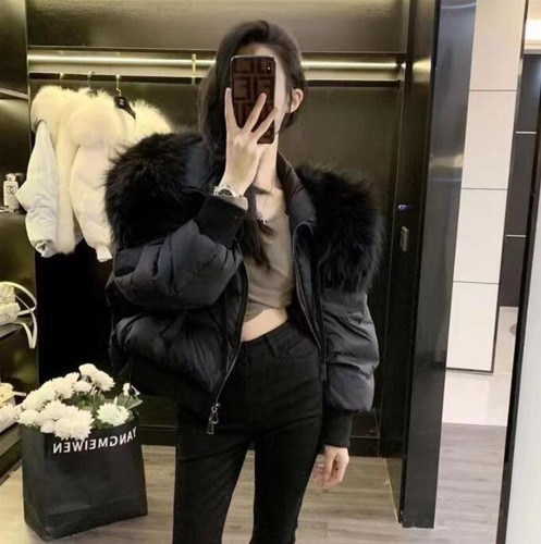 Abrigo chaqueta acolchada cálida pluma cuello piel real moda 2024 3253 - Imagen 3 de 10