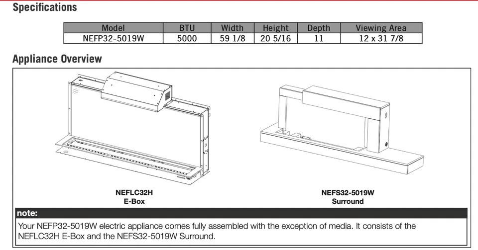 Napoleon Stylus Cara Wall Hanging Electric Fireplace, NEFP32-5019W - Image 2 of 4