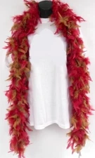 45 gram Boa RED and GOLD Chandelle Feathers Hat Society Spirit 