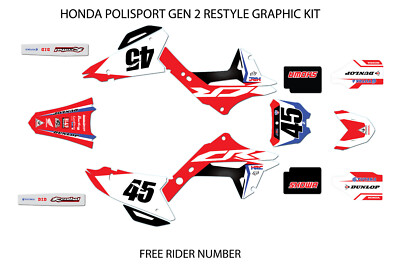 #ad HONDA POLISPORT RESTYLE GEN 2 GRAPHICS CR125 250 2002 2003 2004 2005 2006 2007 $152.62