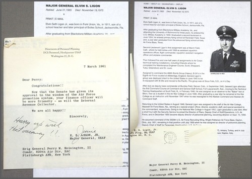 130+ Congratulatory Letters to Promotion - M.Gen. Perry M Hoisington, USAF -1961 - Picture 18 of 24