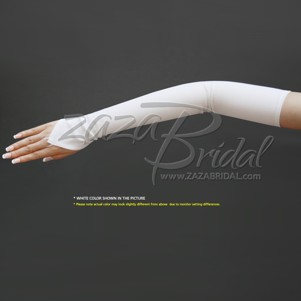 Stretch Dull Matte Satin Fingerless Gloves Opera Length/No Shine, Elegant  Look