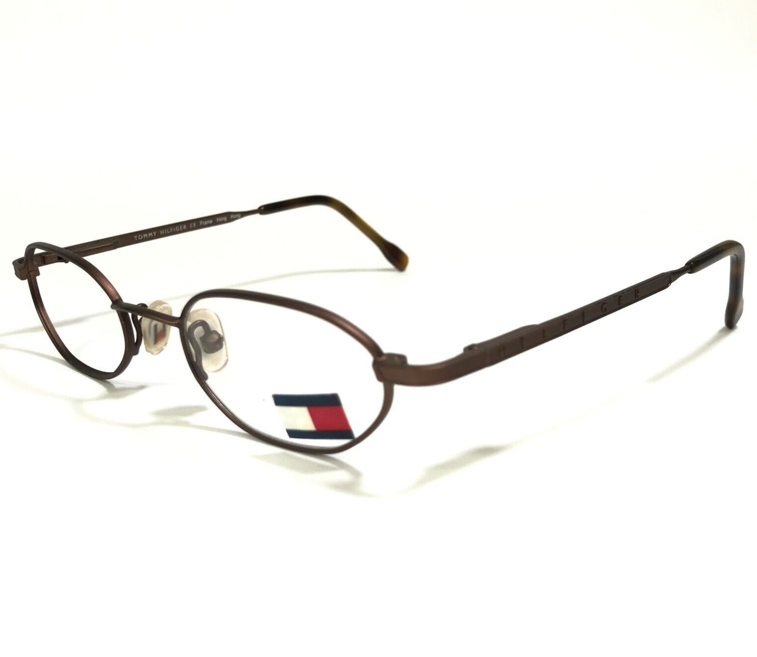 Tommy Hilfiger Eyeglasses Frames TK100 236 Brown Octagon Oval Wire Rim 42-18-125 thumbnail 4