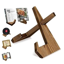 Cookbook Stand Wooden Cookbook Holder Solid Wood Recipe Book Holder Farmhouse 