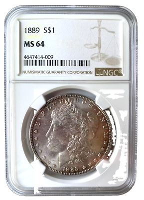 1889-P MORGAN MS 64 NGC BROWN LABEL - great price - BRIGHT
