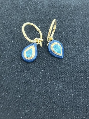 missoma gold earrings enamel  charm mini hoop