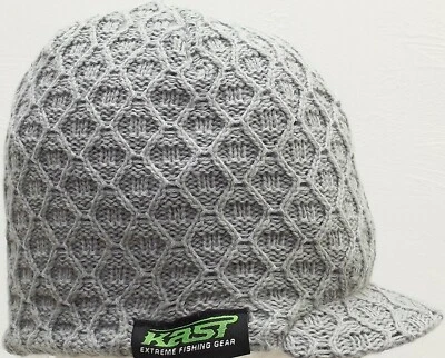 Kast Extreme Fishing Gear Cabled Knit Beanie with Brim NWT One Size Fits Most