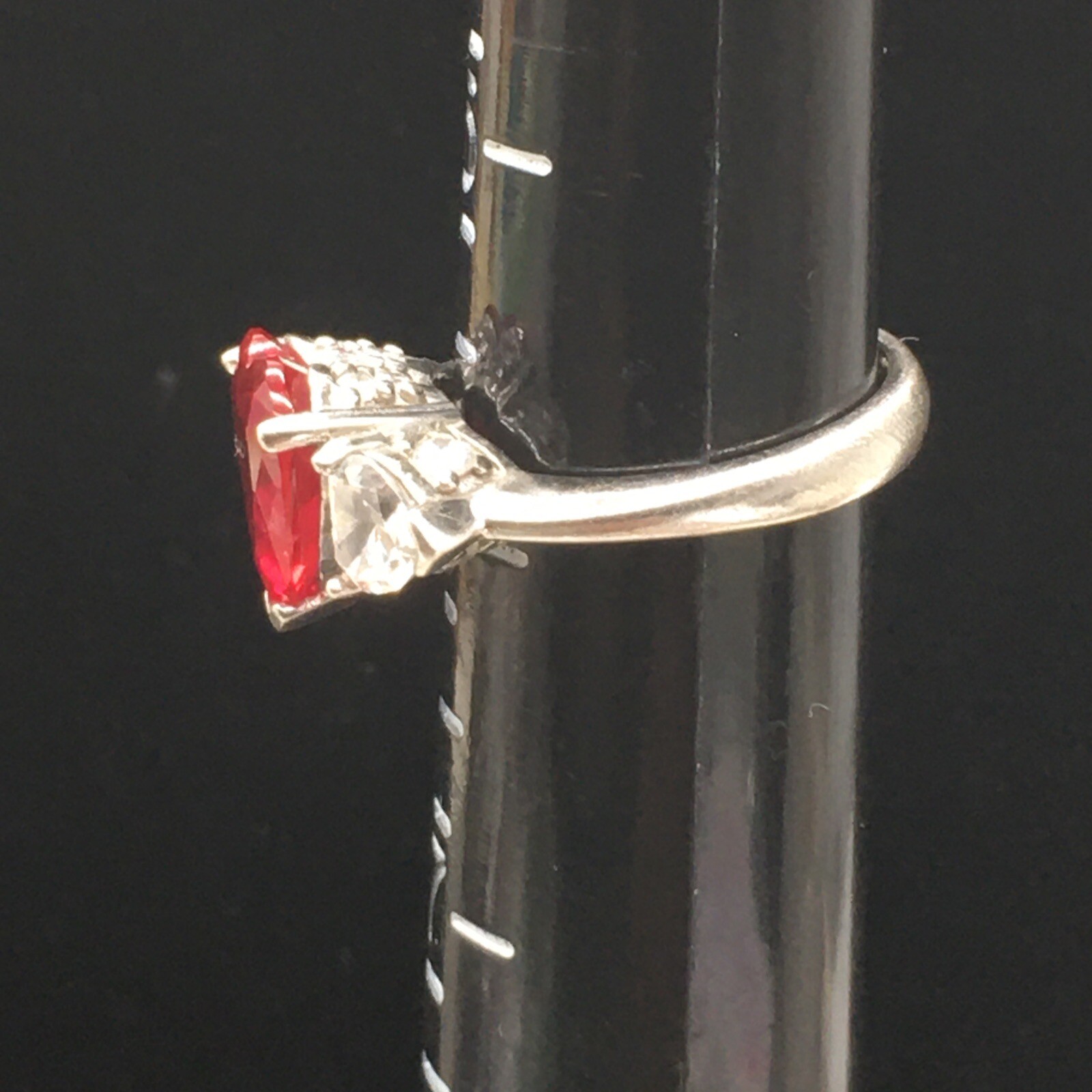 Danbury Mint Simulated Ruby Heart Ring Size 6 Mar… - image 18